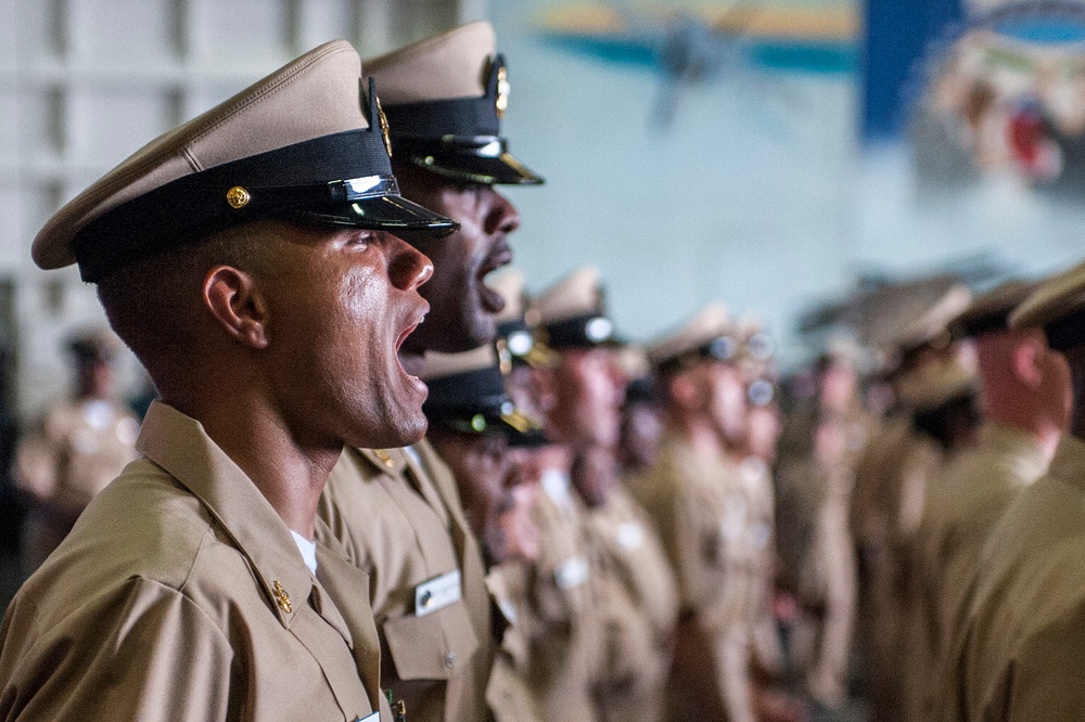 Chief petty officer pinning ceremony aboard USS Harry S. Truman