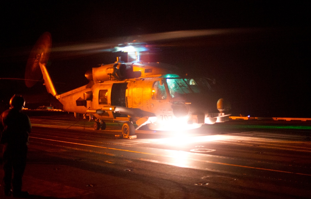 Seahawk prepares for takeoff aboard USS George Washington