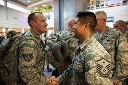 Security Forces Airmen return from deployment to CENTCOM