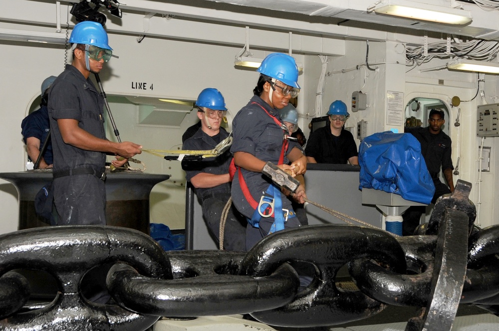 USS George H.W. Bush sailors at work
