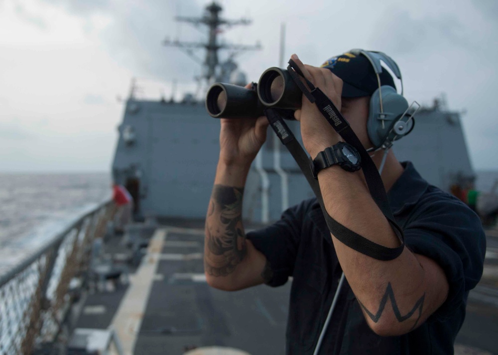 USS Dewey man-overboard exercise