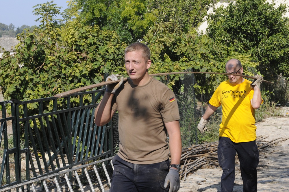 Seabees from NMCB 133 Detail Rota help Spanish monastery alongside US, German and Turkish Sailors