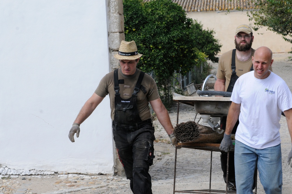 Seabees from NMCB 133 Detail Rota help Spanish monastery alongside US, German and Turkish Sailors