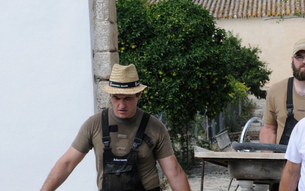 Seabees from NMCB 133 Detail Rota help Spanish monastery alongside US, German and Turkish Sailors