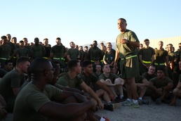 Headquarters Battalion Sergeant Major leads battalion run