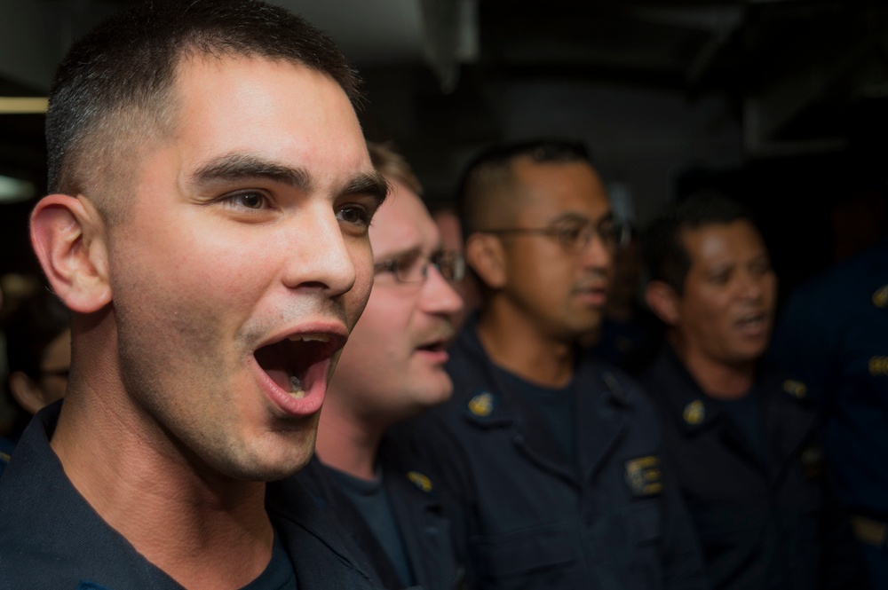 USS Germantown celebrates Navy's 239th birthday