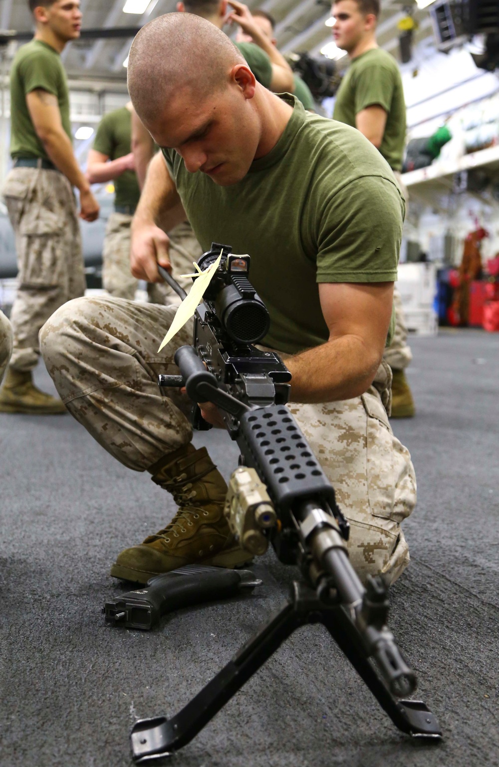 Charlie Battery trains aboard the USS Makin Island
