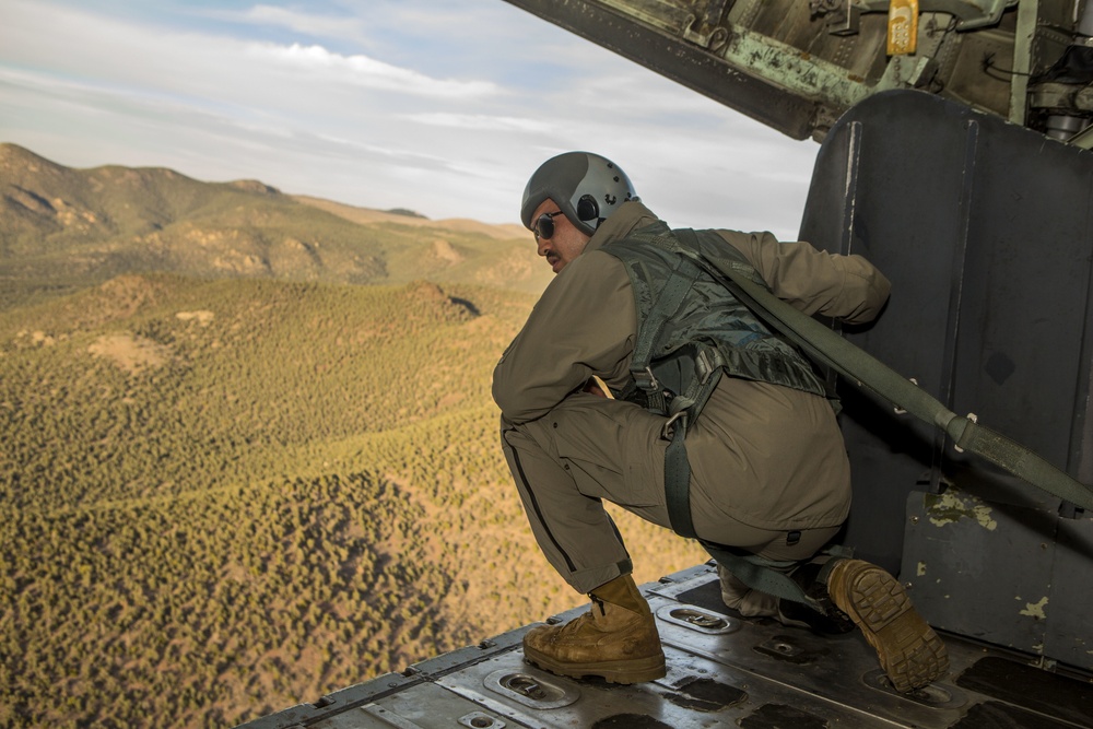 3D MSOB Marines conduct low level static line parachute jumps at Bridgeport, California