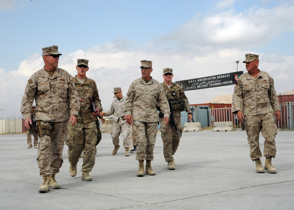 Senior enlisted leadership assess training at Camp Ghazi