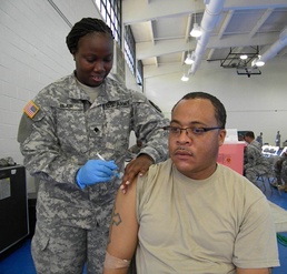 Soldiers vaccinated for West Africa mission