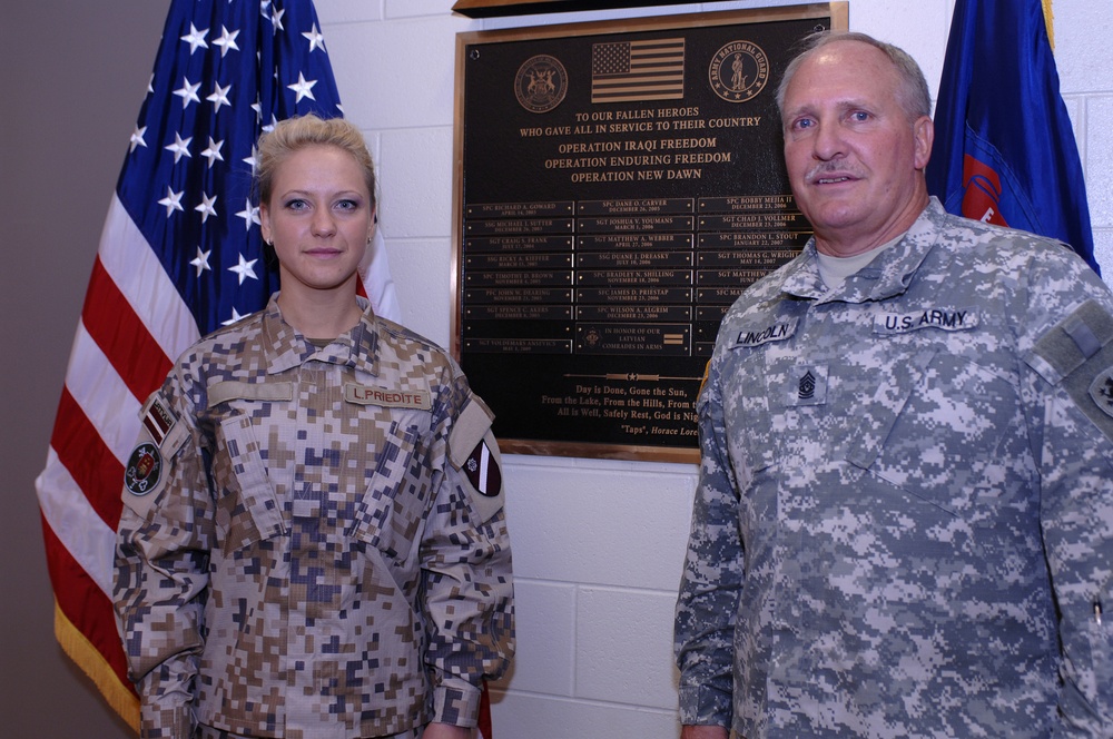 Latvian National Guard Soldier earns visit to Michigan military facilities