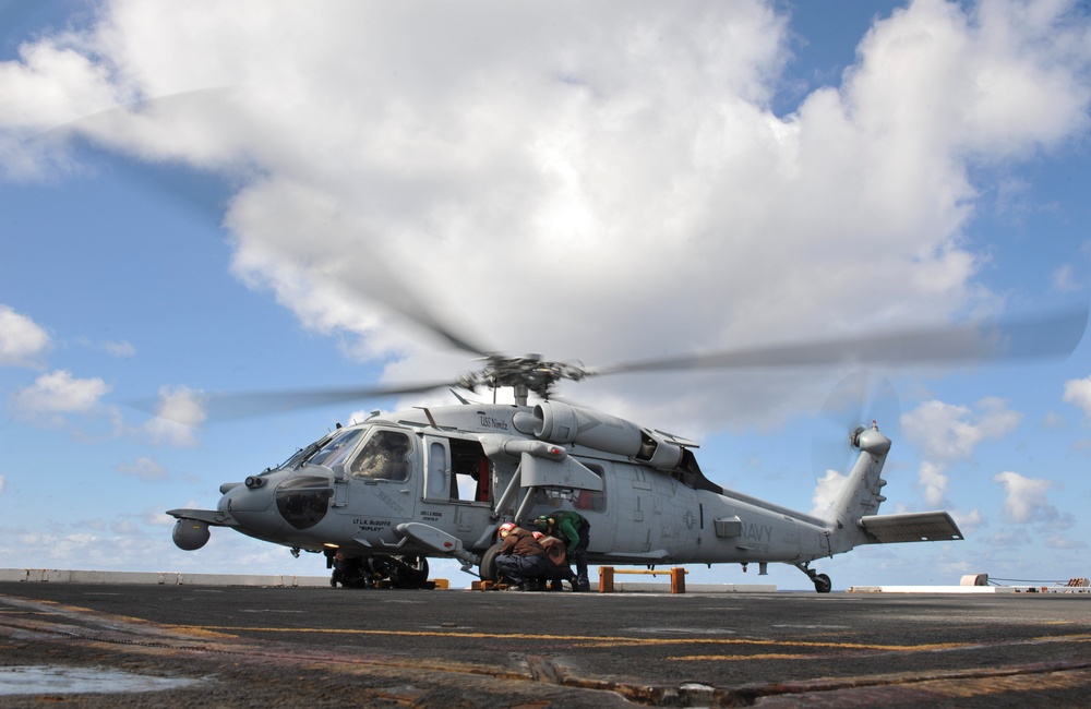 USS Nimitz flight deck activity