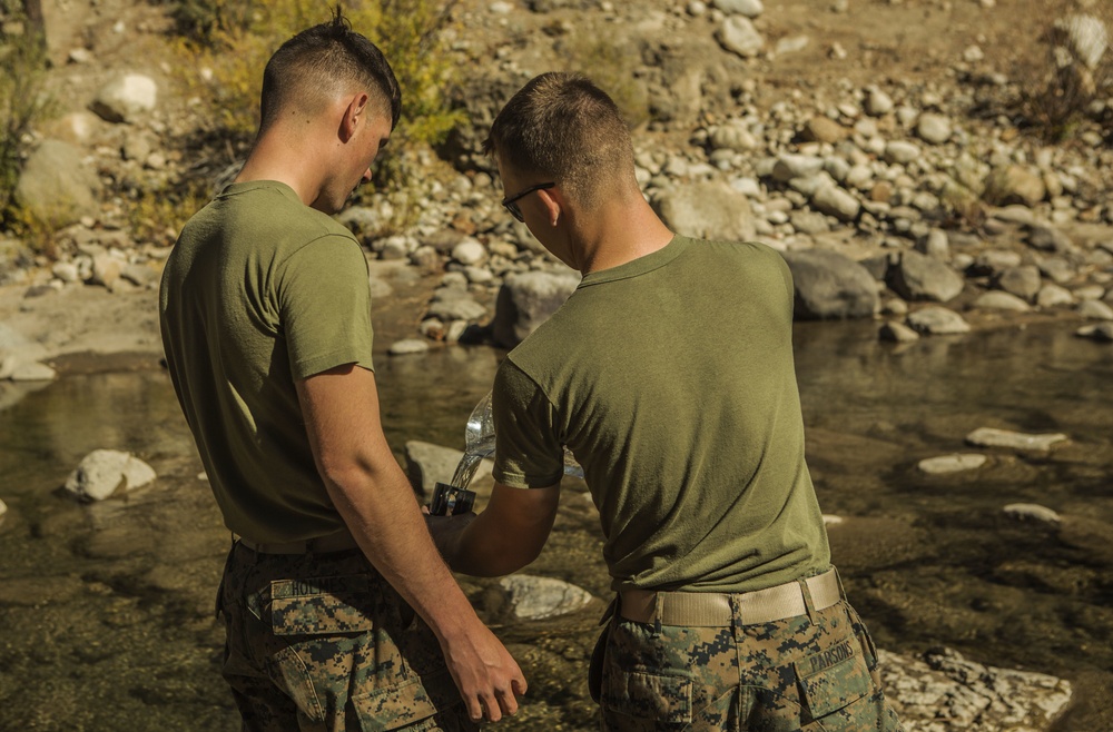CLB-6 water support technicians purify river water at Mountain Warfare Training Center