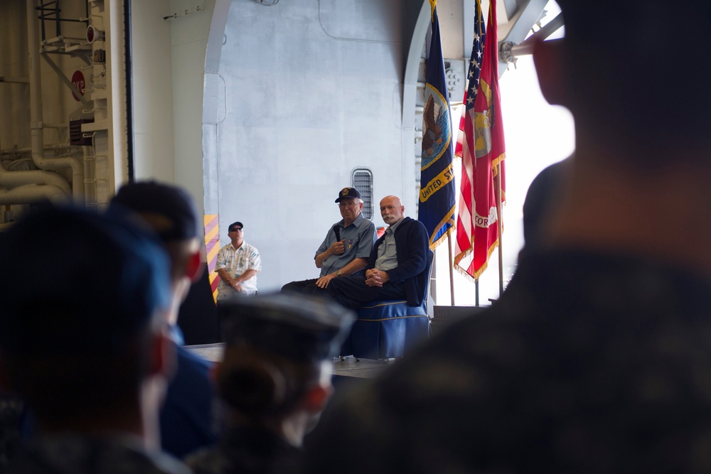 USS Arizona survivor visits USS America