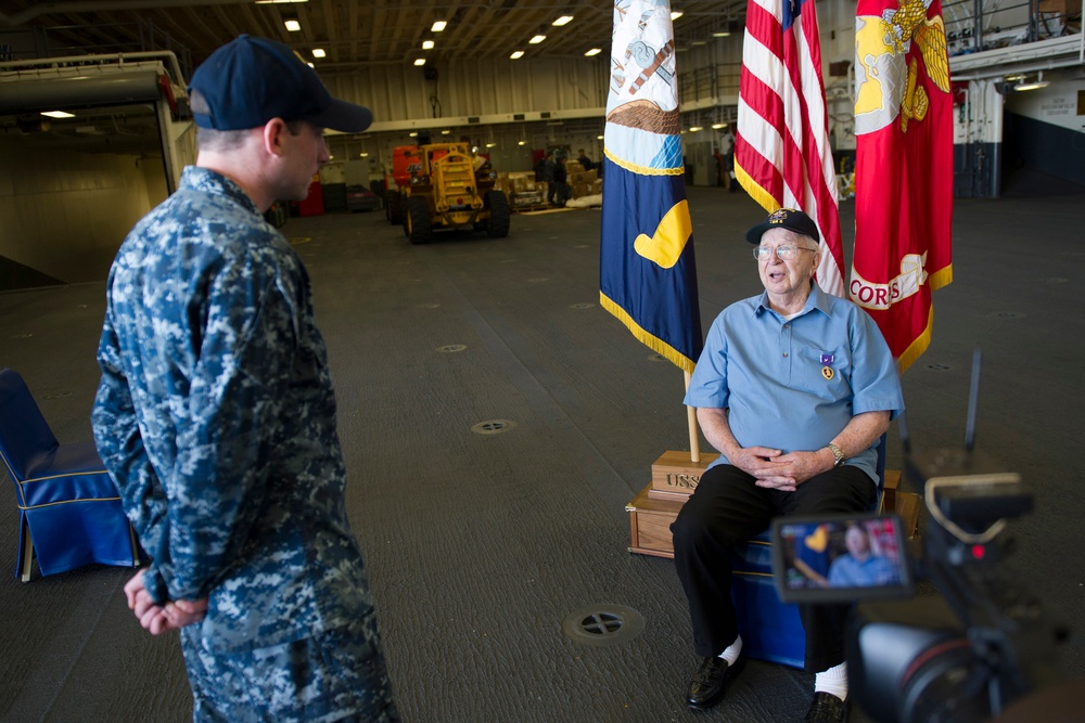 USS Arizona survivor visits USS America