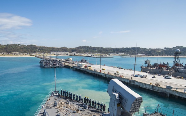USS Germantown departs White Beach