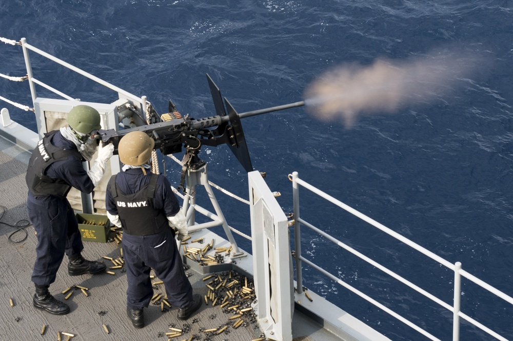 USS Germantown crew-served weapons qualification shoot