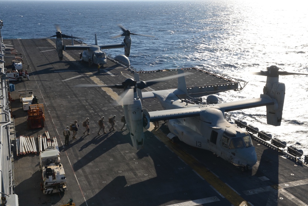 MV-22 Osprey operations aboard USS Bataan