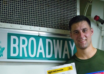 24th MEU Marine runs MCM aboard warship at sea