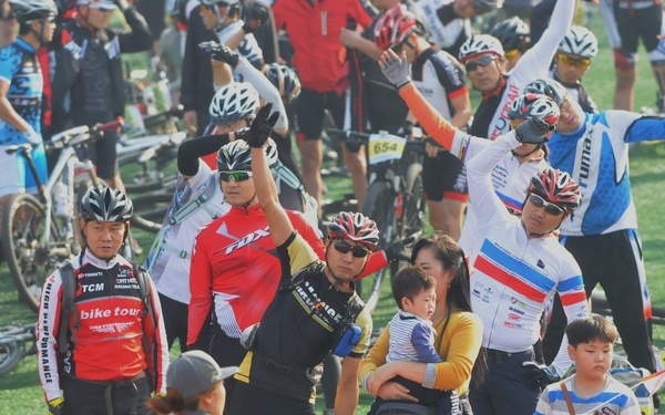 Biking for the alliance at the 8th annual Wangbang International Mountain Bike Match