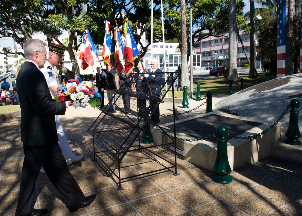 Laying a wreath