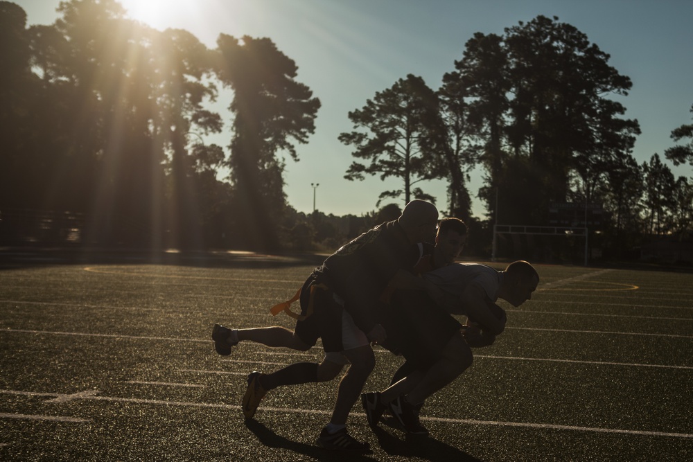 Marines, sailors compete in annual ‘Turkey Bowl’