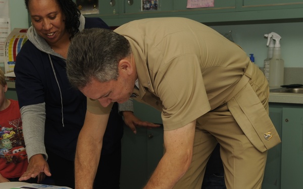 Joint base leadership teaches kids on-base that hands are not for hitting