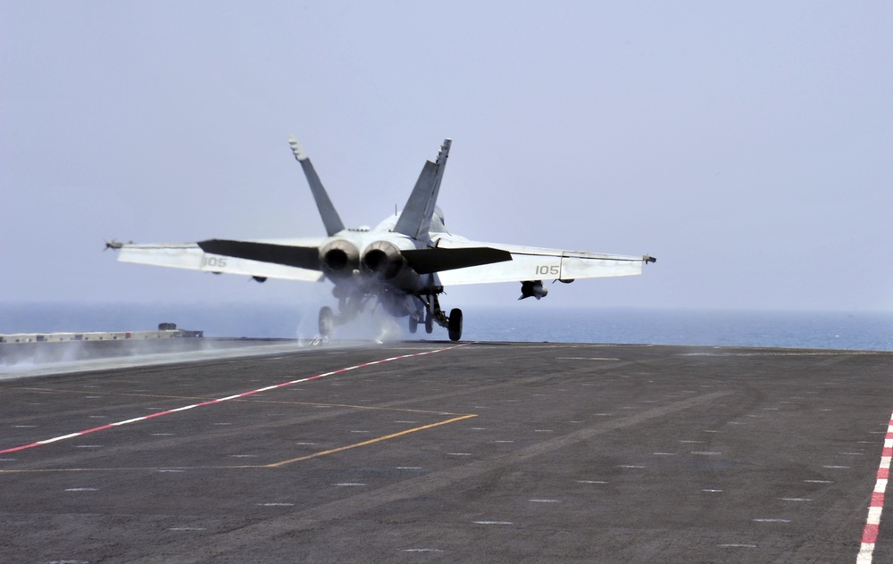 Aboard the aircraft carrier USS George H.W. Bush