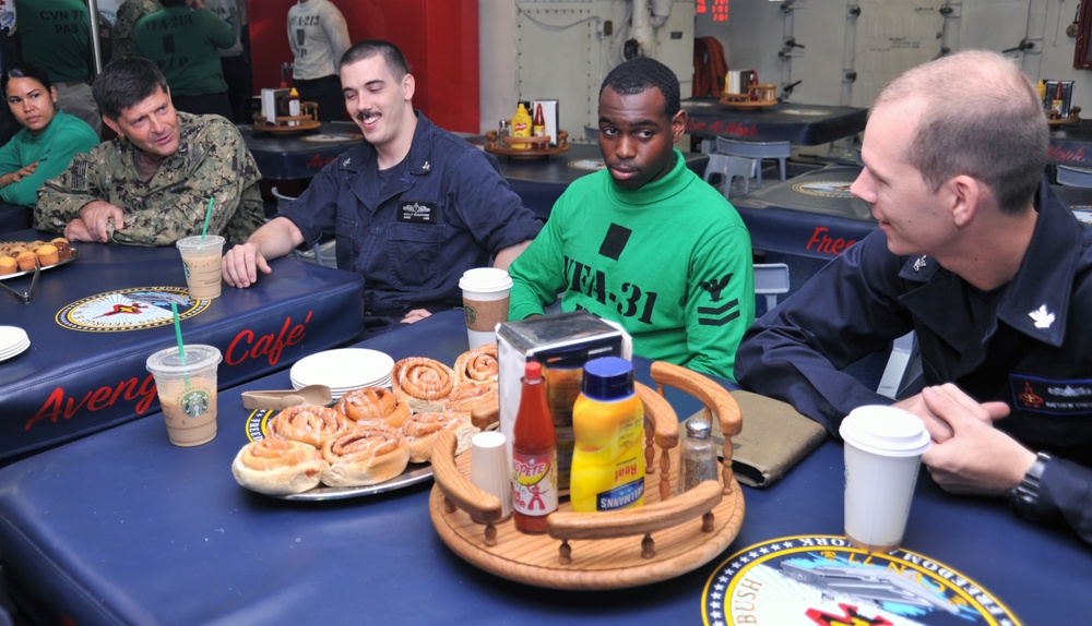 Aboard the aircraft carrier USS George H.W. Bush