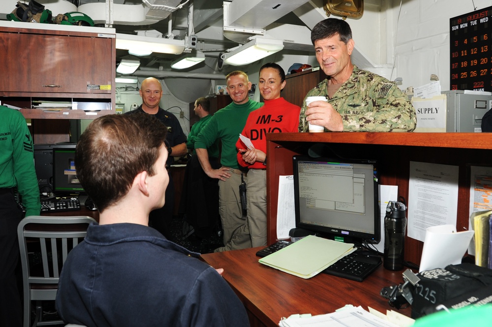 Aboard the aircraft carrier USS George H.W. Bush