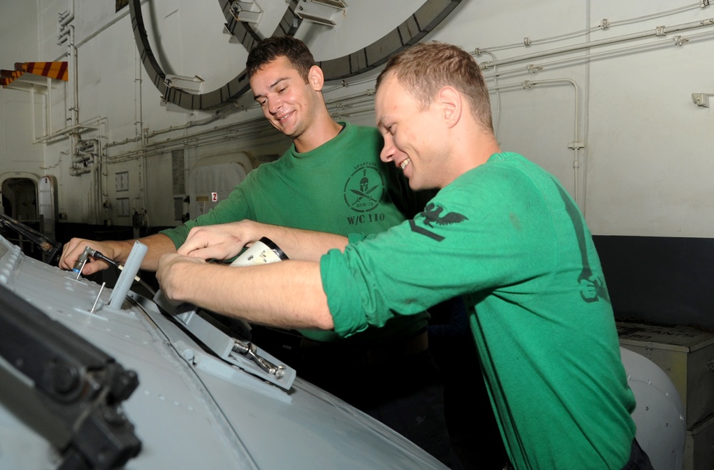 Aboard the aircraft carrier USS George H.W. Bush