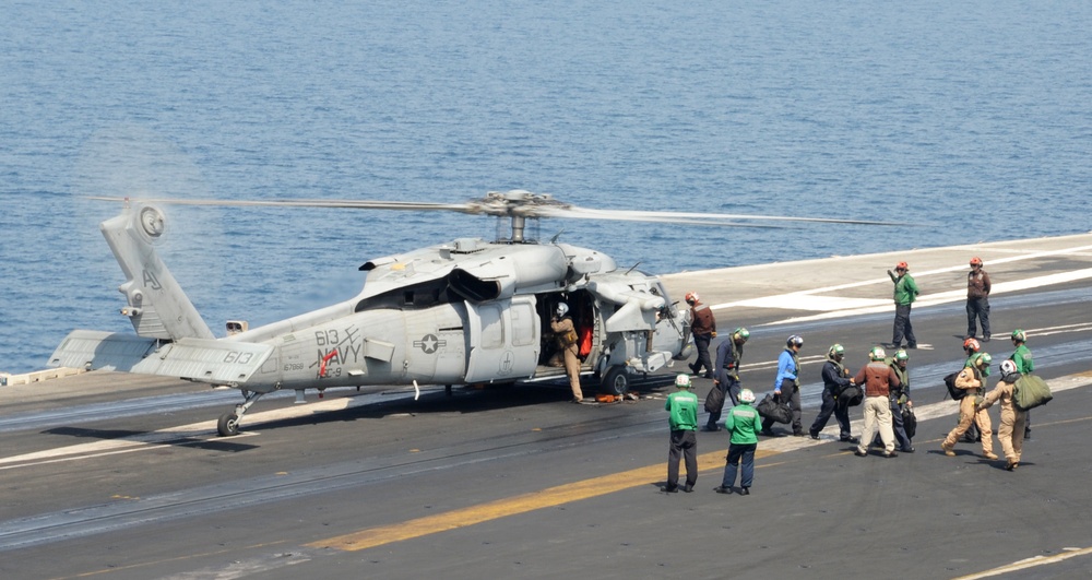 USS George H.W. Bush flight deck operations