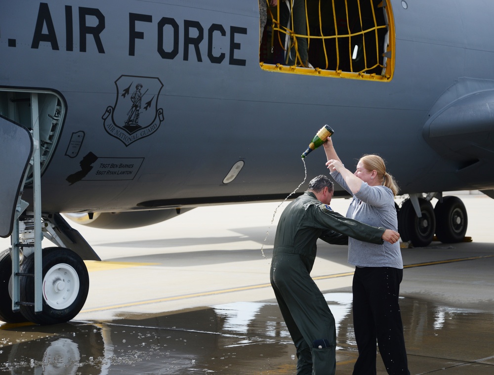 Lt. Col. Jonathan Lamar completes Fini Flight