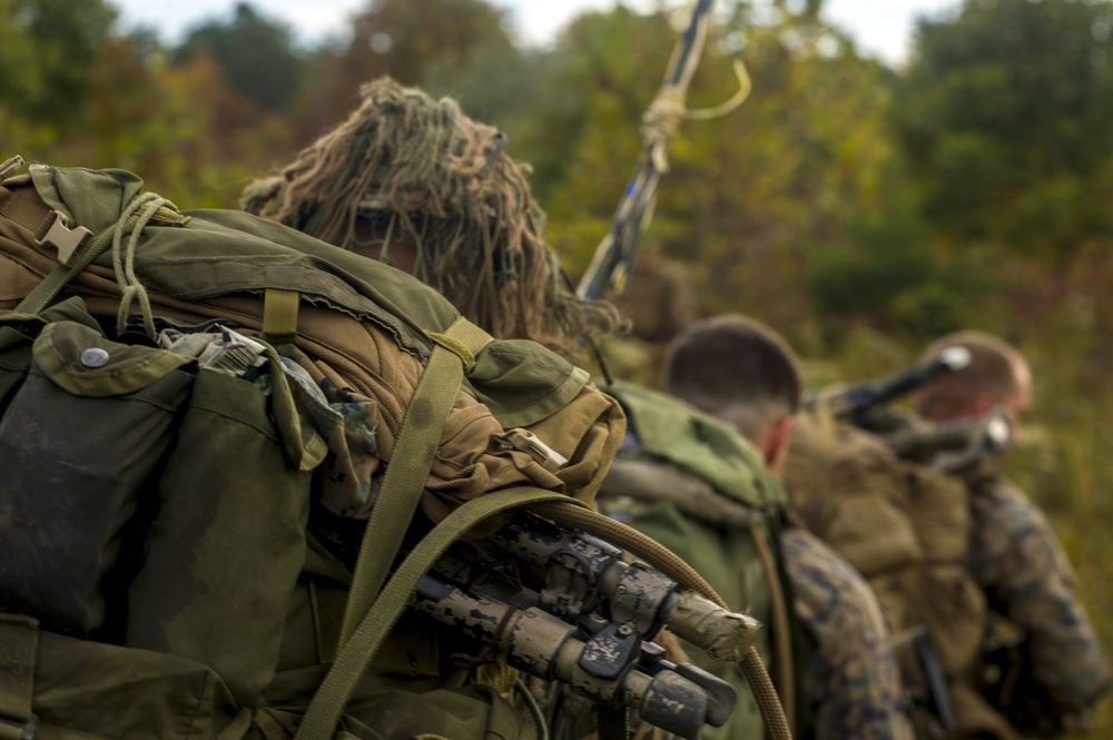 Scout Snipers conduct field training at TBS