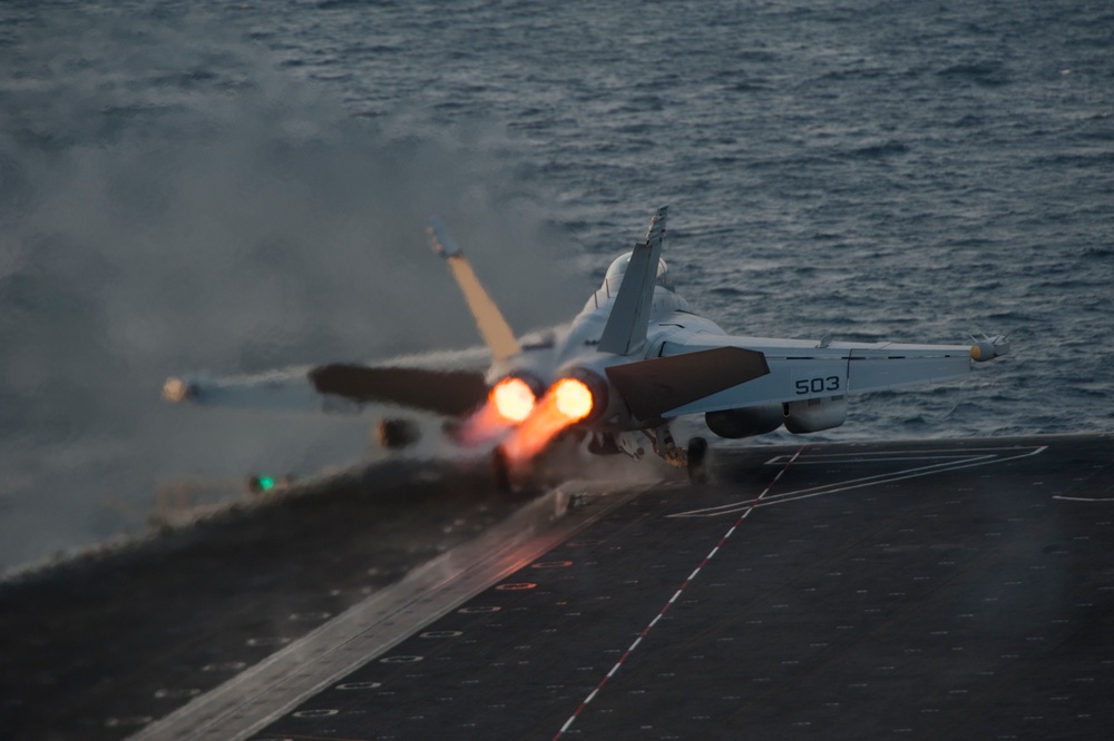 EA-18G Growler launches from USS Carl Vinson