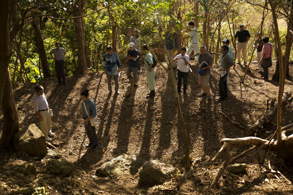 Okinawa residents observe archeological find on Camp Foster