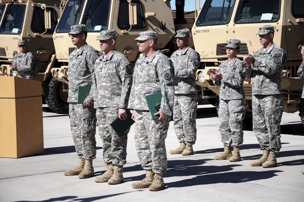 Nevada National Guard Soldiers receive awards for pulling car-crash victim from burning vehicle, assisting at the scene of the accident