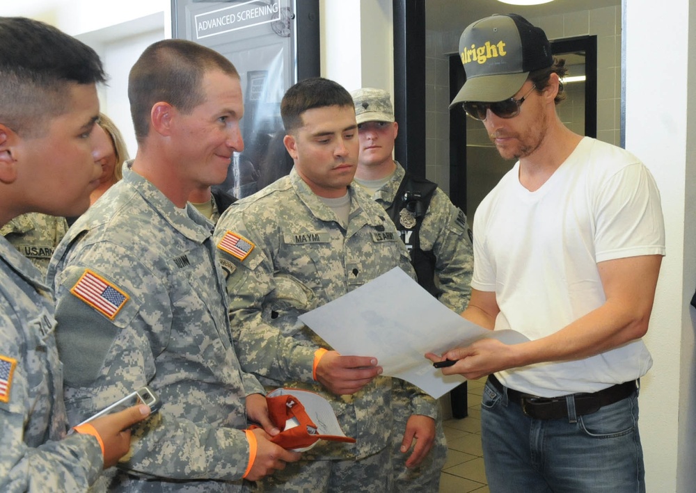 Matthew McConaughey visits Fort Hood for advance screening