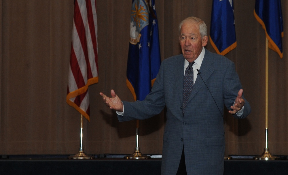 Retired Air Force Gen. John Chain delivers opening remarks at Global Strike Challenge 2014