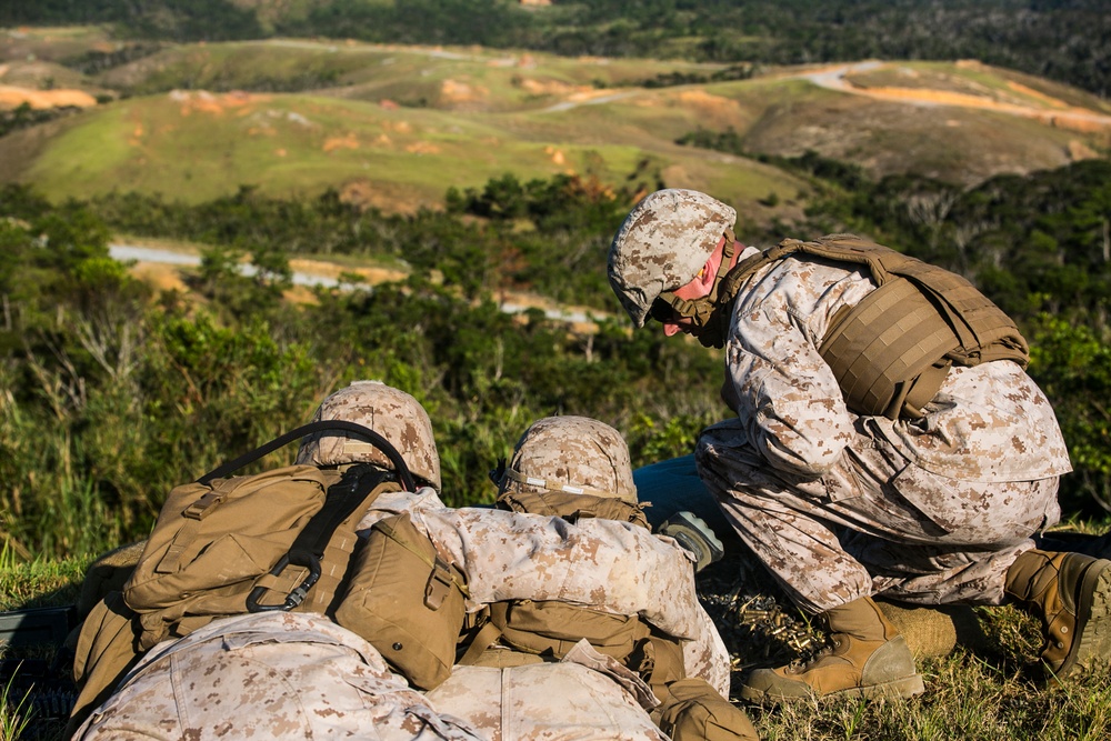 Rounds down range during combat training