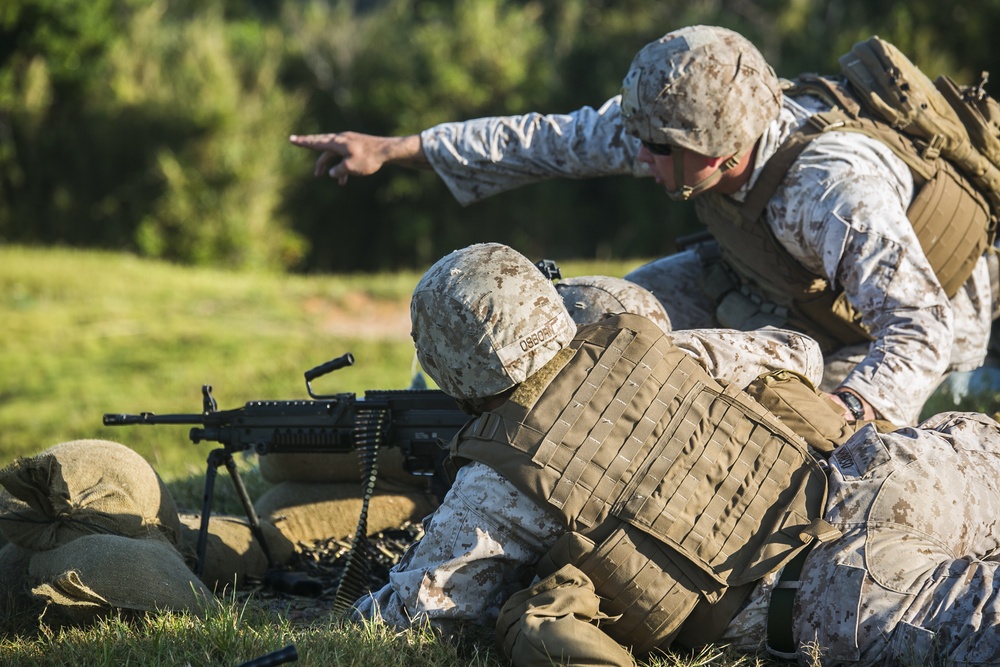 Rounds down range during combat training