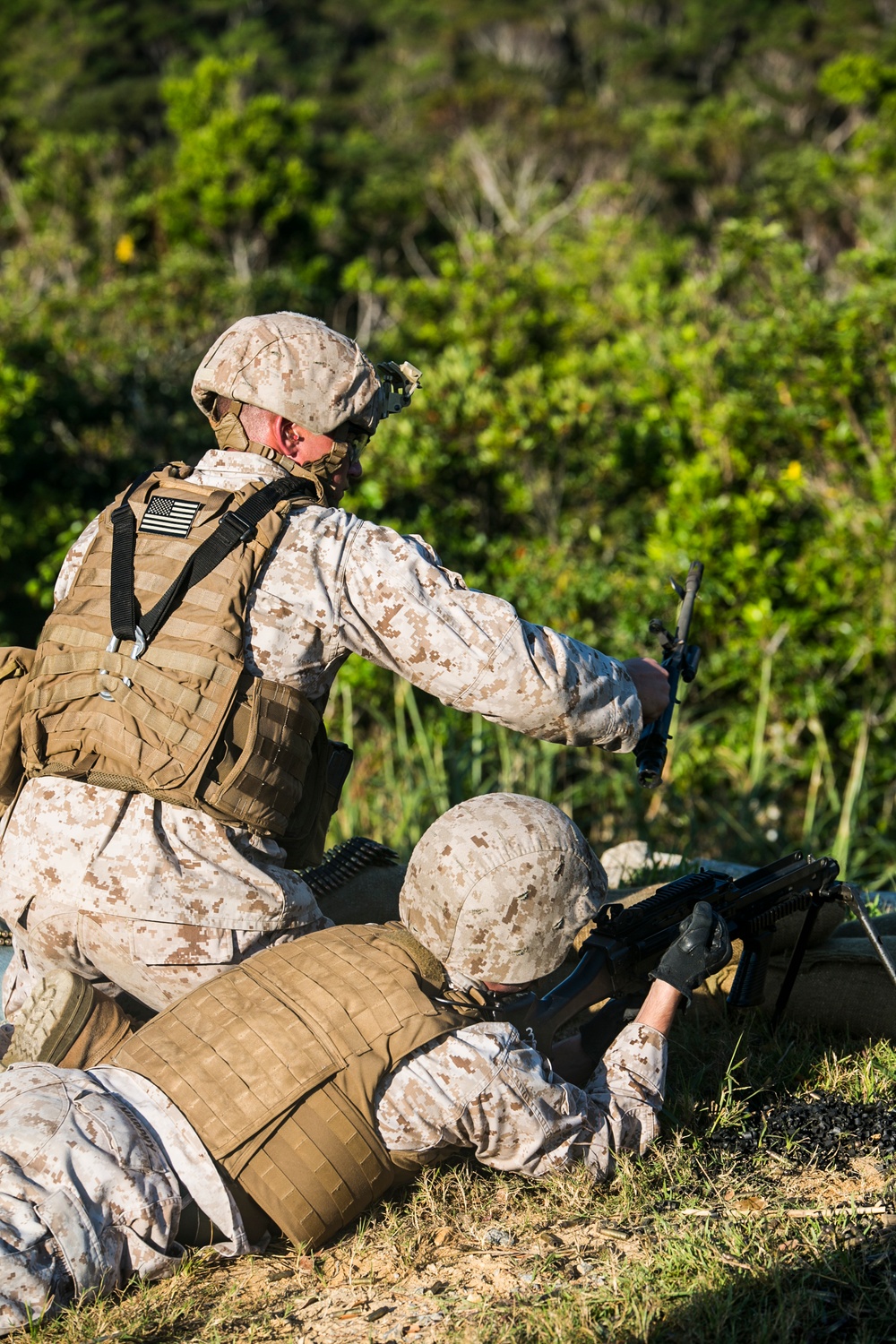 Rounds down range during combat training