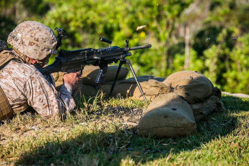 Rounds down range during combat training