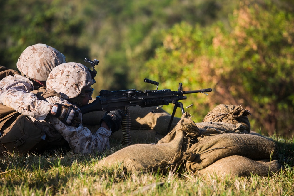 Rounds down range during combat training