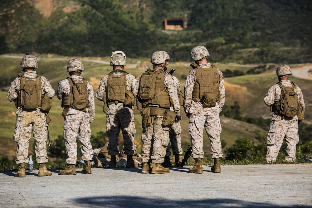 Rounds down range during combat training