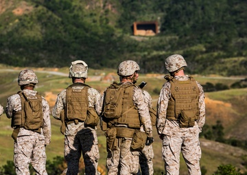 Rounds down range during combat training