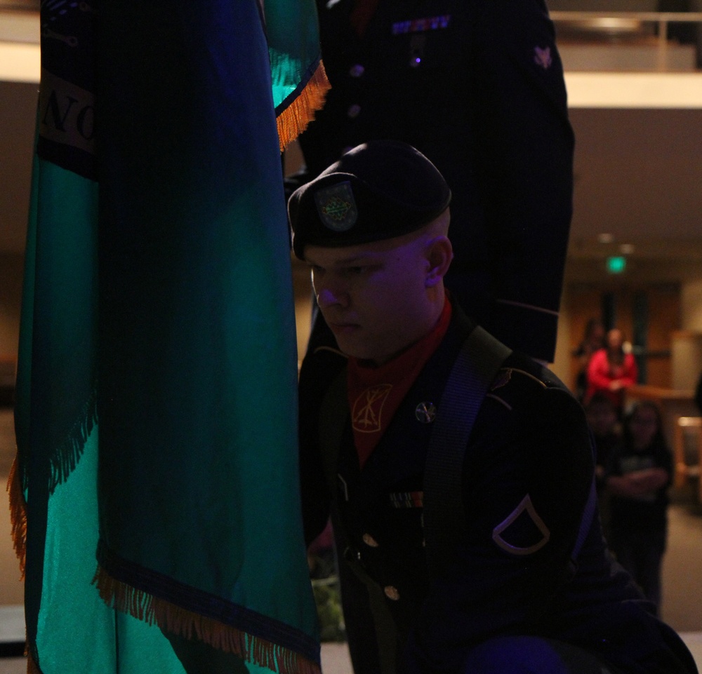 17th Field Artillery Brigade color guard participates in school Veterans Day event