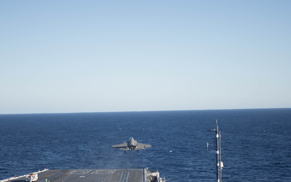 F-35C Lightning II conducts 1st carrier launch