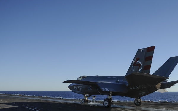 F-35C Lightning II conducts 1st carrier launch
