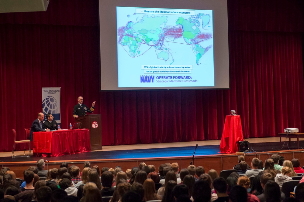 CNO speaks to high school students about Navy